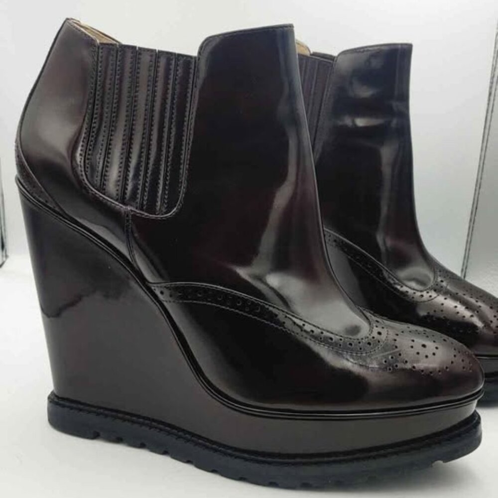 Michael Kors Collection Colette Platform Wedge Booties Ankle Boots Ret $450